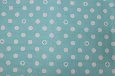 Riley Blake Printed Cotton - Vintage Spots Aqua 112cm