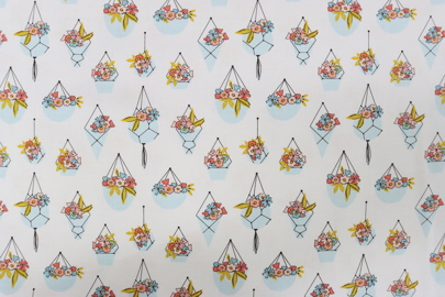 Riley Blake Printed Cotton - Hanging Plants White 112cm